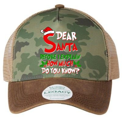 Dear Santa Before I Explain How Much Do You know Legacy Tie Dye Trucker Hat