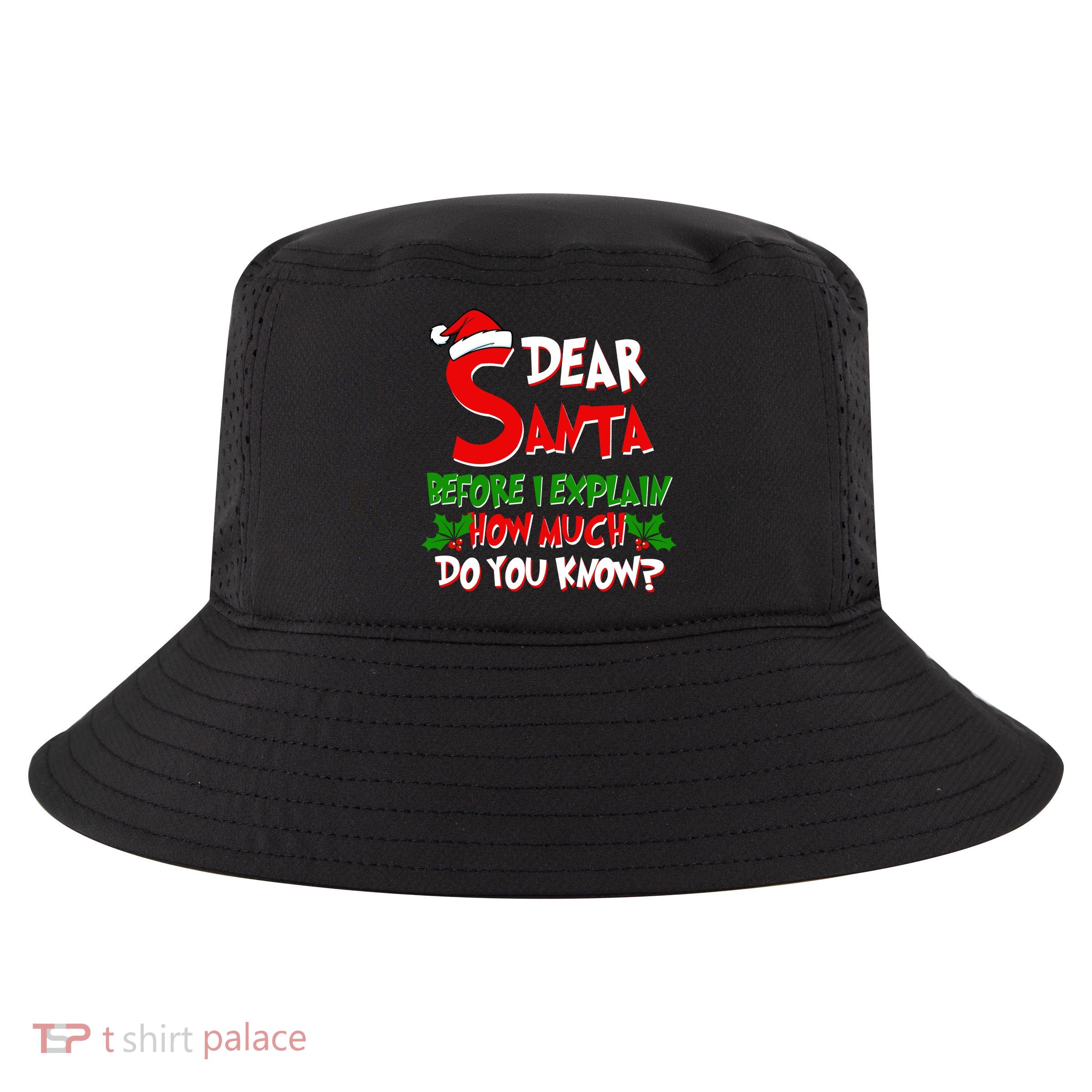 Dear Santa Before I Explain How Much Do You know Cool Comfort Performance Bucket Hat