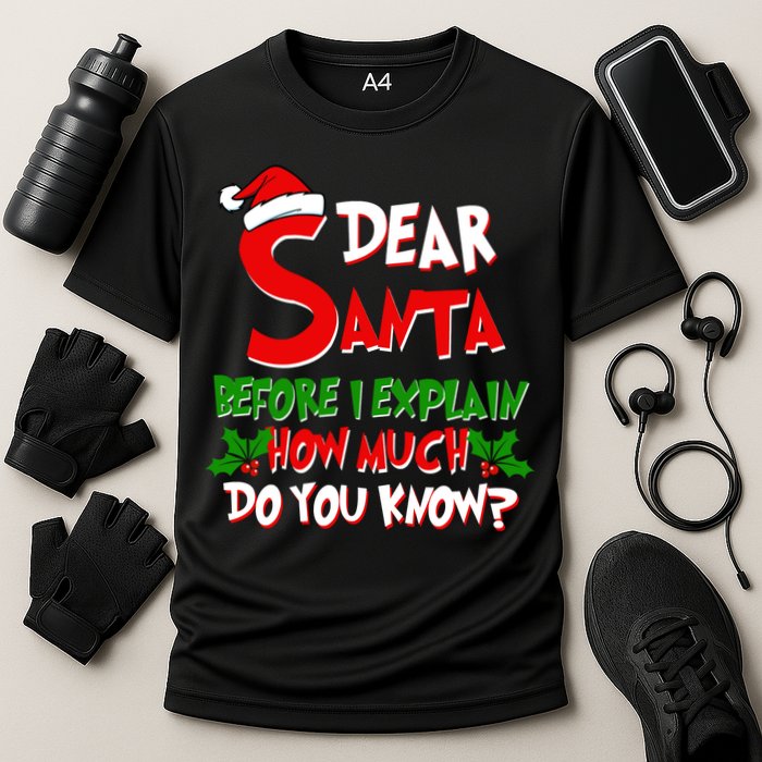 Dear Santa Before I Explain How Much Do You know Performance Shirt