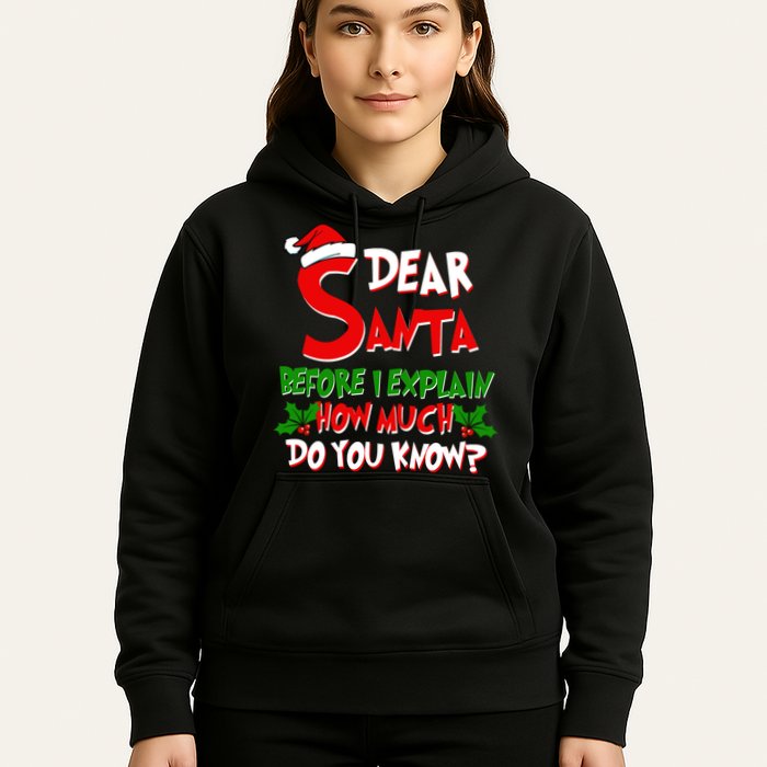 Dear Santa Before I Explain How Much Do You know Hoodie