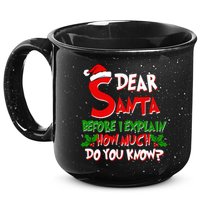 Dear Santa Before I Explain How Much Do You know 15oz Campfire Ceramic Mug