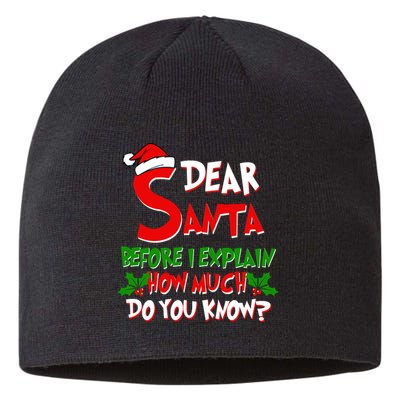 Dear Santa Before I Explain How Much Do You know Sustainable Beanie