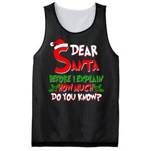 Dear Santa Before I Explain How Much Do You know Mesh Reversible Basketball Jersey Tank