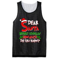 Dear Santa Before I Explain How Much Do You know Mesh Reversible Basketball Jersey Tank