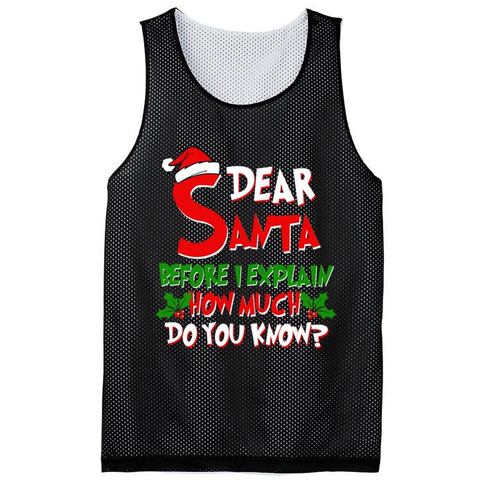 Dear Santa Before I Explain How Much Do You know Mesh Reversible Basketball Jersey Tank
