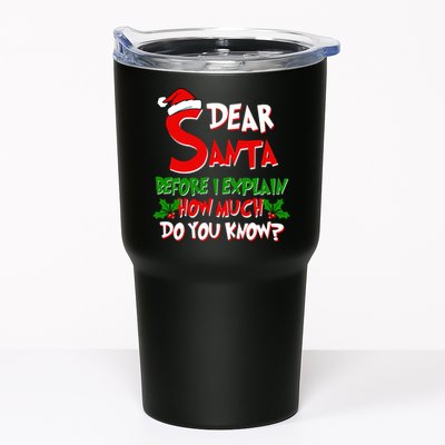 Dear Santa Before I Explain How Much Do You know Tumbler