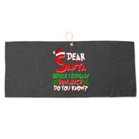 Dear Santa Before I Explain How Much Do You know Large Microfiber Waffle Golf Towel