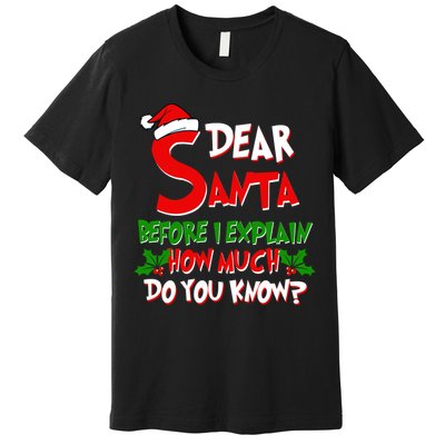 Dear Santa Before I Explain How Much Do You know Premium T-Shirt