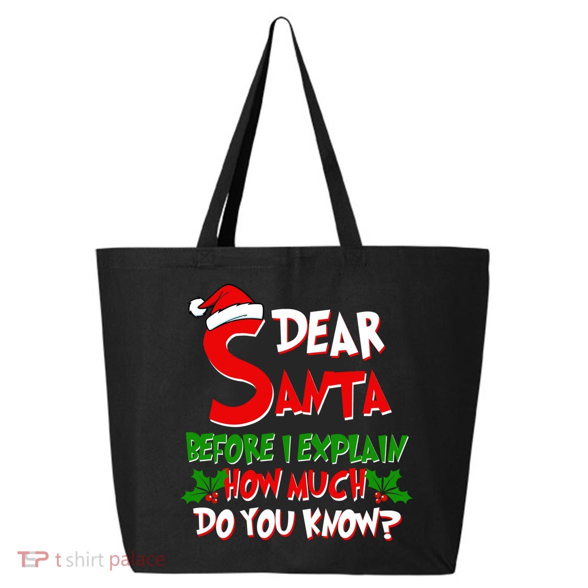 Dear Santa Before I Explain How Much Do You know 25L Jumbo Tote