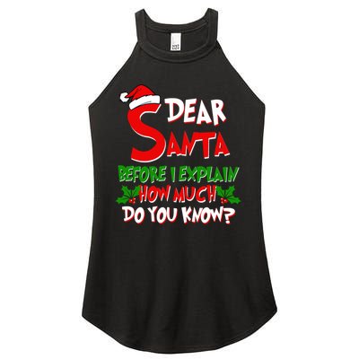 Dear Santa Before I Explain How Much Do You know Women's Perfect Tri Rocker Tank