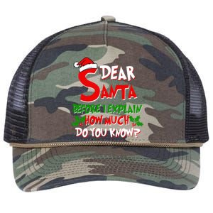 Dear Santa Before I Explain How Much Do You know Retro Rope Trucker Hat Cap