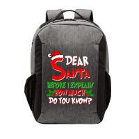 Dear Santa Before I Explain How Much Do You know Vector Backpack