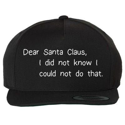 Dear Santa Claus I Did Not Know I Could Not Do That Wool Snapback Cap