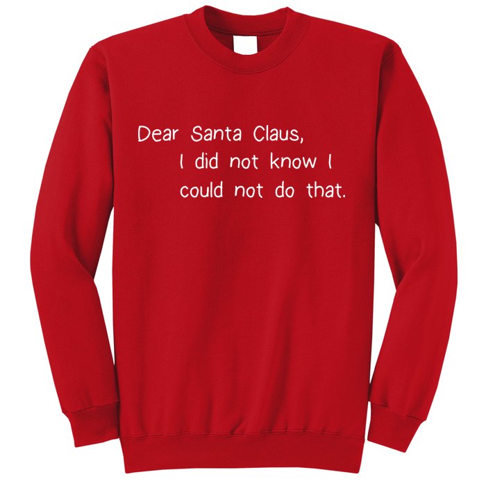 Dear Santa Claus I Did Not Know I Could Not Do That Sweatshirt