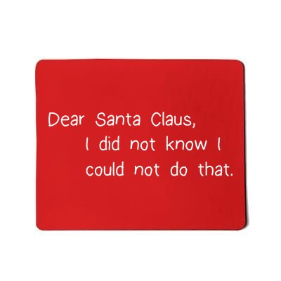 Dear Santa Claus I Did Not Know I Could Not Do That Mousepad