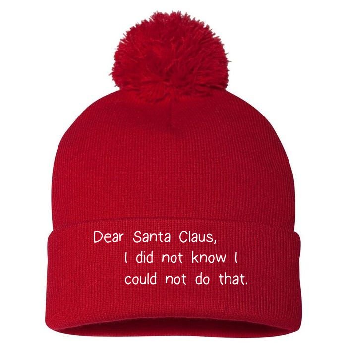 Dear Santa Claus I Did Not Know I Could Not Do That Pom Pom 12in Knit Beanie