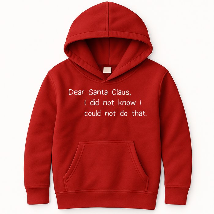 Dear Santa Claus I Did Not Know I Could Not Do That Kids Hoodie
