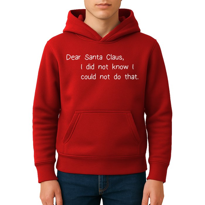 Dear Santa Claus I Did Not Know I Could Not Do That Kids Hoodie