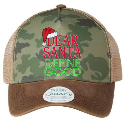 Dear Santa Define Good Funny Christmas Legacy Tie Dye Trucker Hat