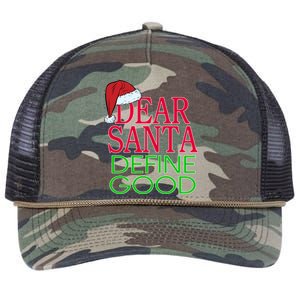 Dear Santa Define Good Funny Christmas Retro Rope Trucker Hat Cap