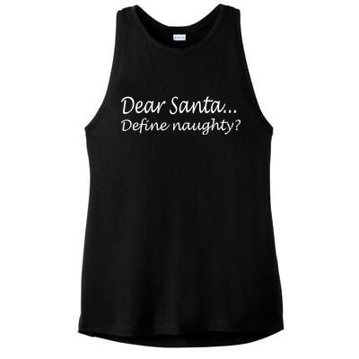 Dear Santa Define Naughty Ladies PosiCharge Tri-Blend Wicking Tank