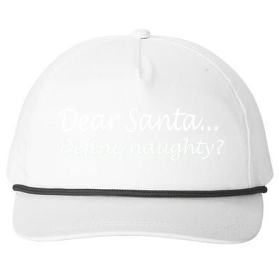 Dear Santa Define Naughty Snapback Five-Panel Rope Hat