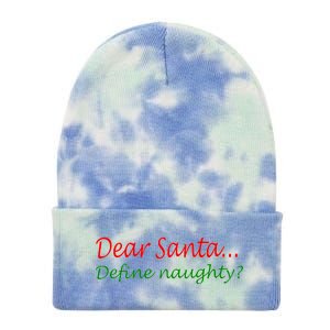 Dear Santa Define Naughty Tie Dye 12in Knit Beanie