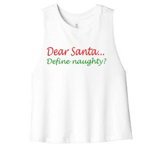 Dear Santa Define Naughty Women's Racerback Cropped Tank