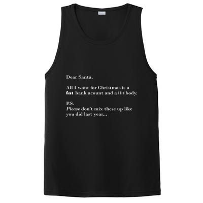 Dear Santa Fat Bank Account Thin Body Christmas PosiCharge Competitor Tank