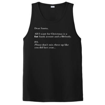 Dear Santa Fat Bank Account Thin Body Christmas PosiCharge Competitor Tank