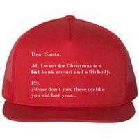 Dear Santa Fat Bank Account Thin Body Christmas Flatbill Hat