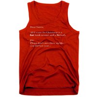 Dear Santa Fat Bank Account Thin Body Christmas Tank Top