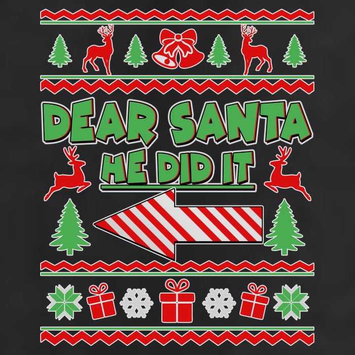Dear Santa He Did It Funny Ugly Christmas Golf Towel