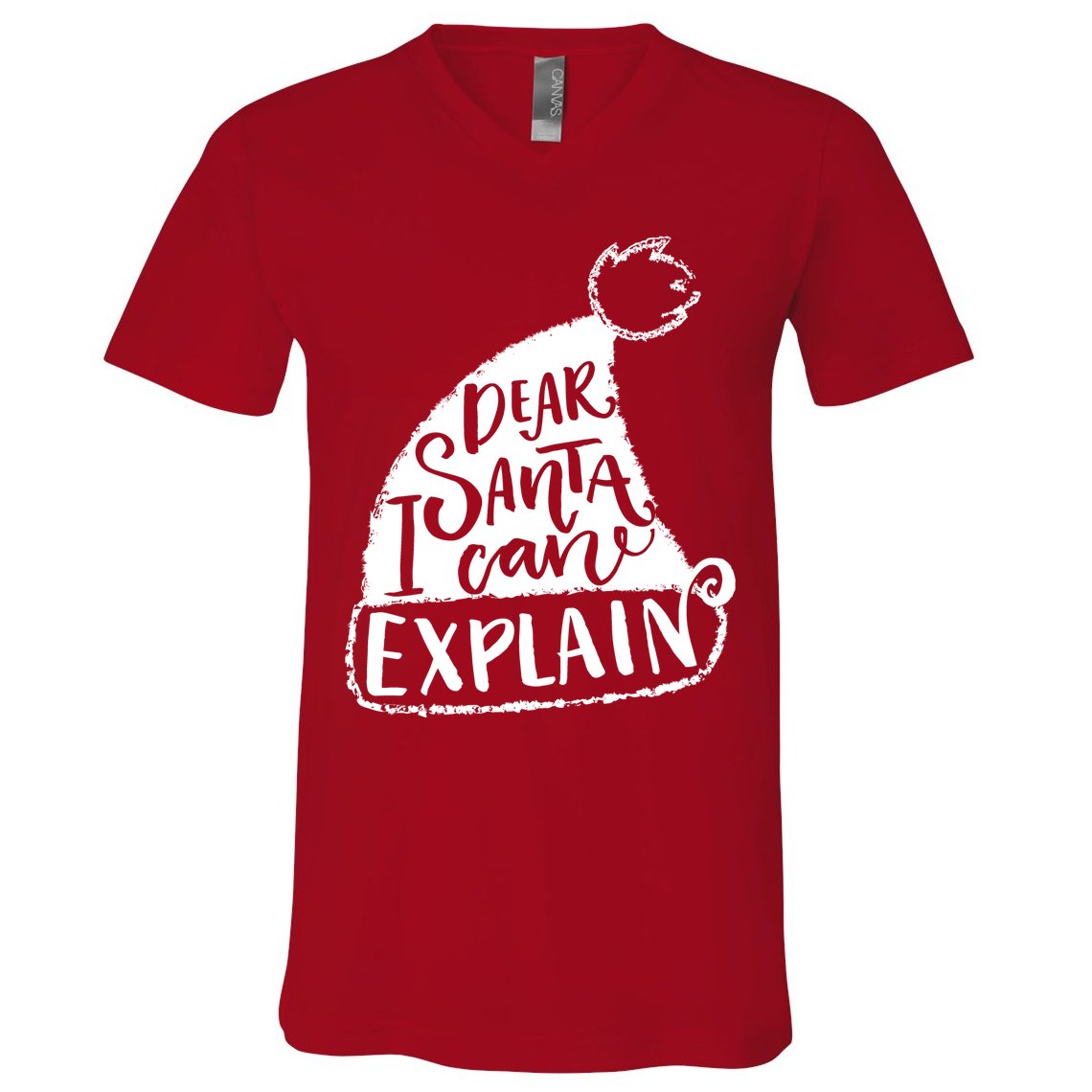Dear Santa I Can Explain V-Neck T-Shirt