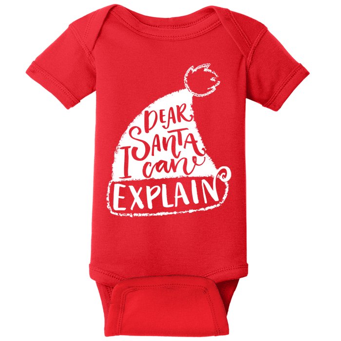 Dear Santa I Can Explain Baby Bodysuit