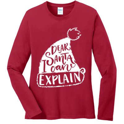 Dear Santa I Can Explain Ladies Long Sleeve Shirt