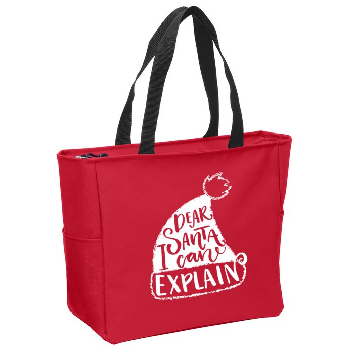 Dear Santa I Can Explain Zip Tote Bag