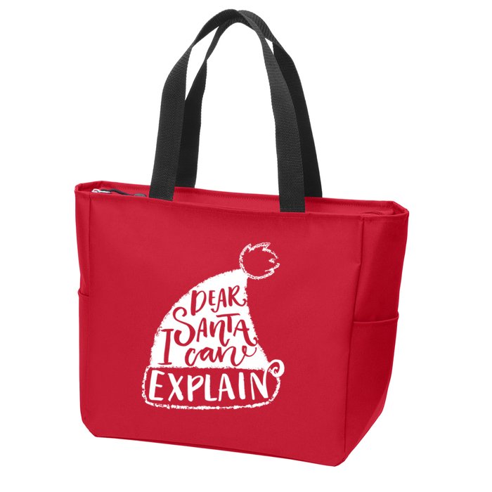 Dear Santa I Can Explain Zip Tote Bag