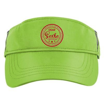 Dear Santa I Can Explain Christmas Emblem Adult Drive Performance Visor