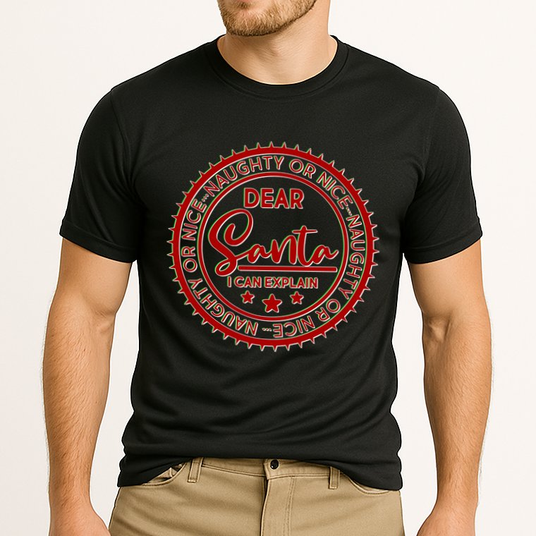 Dear Santa I Can Explain Christmas Emblem Performance Shirt