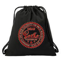 Dear Santa I Can Explain Christmas Emblem Drawstring Bag