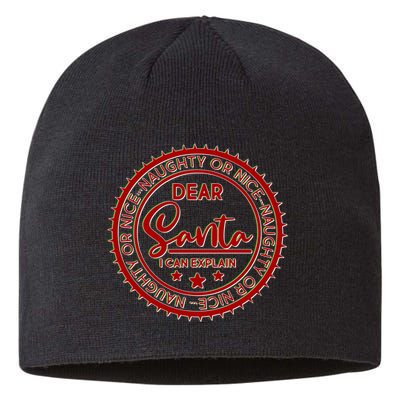 Dear Santa I Can Explain Christmas Emblem Sustainable Beanie