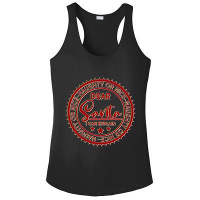 Dear Santa I Can Explain Christmas Emblem Ladies PosiCharge Competitor Racerback Tank