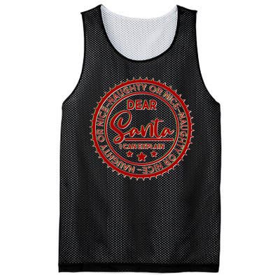 Dear Santa I Can Explain Christmas Emblem Mesh Reversible Basketball Jersey Tank