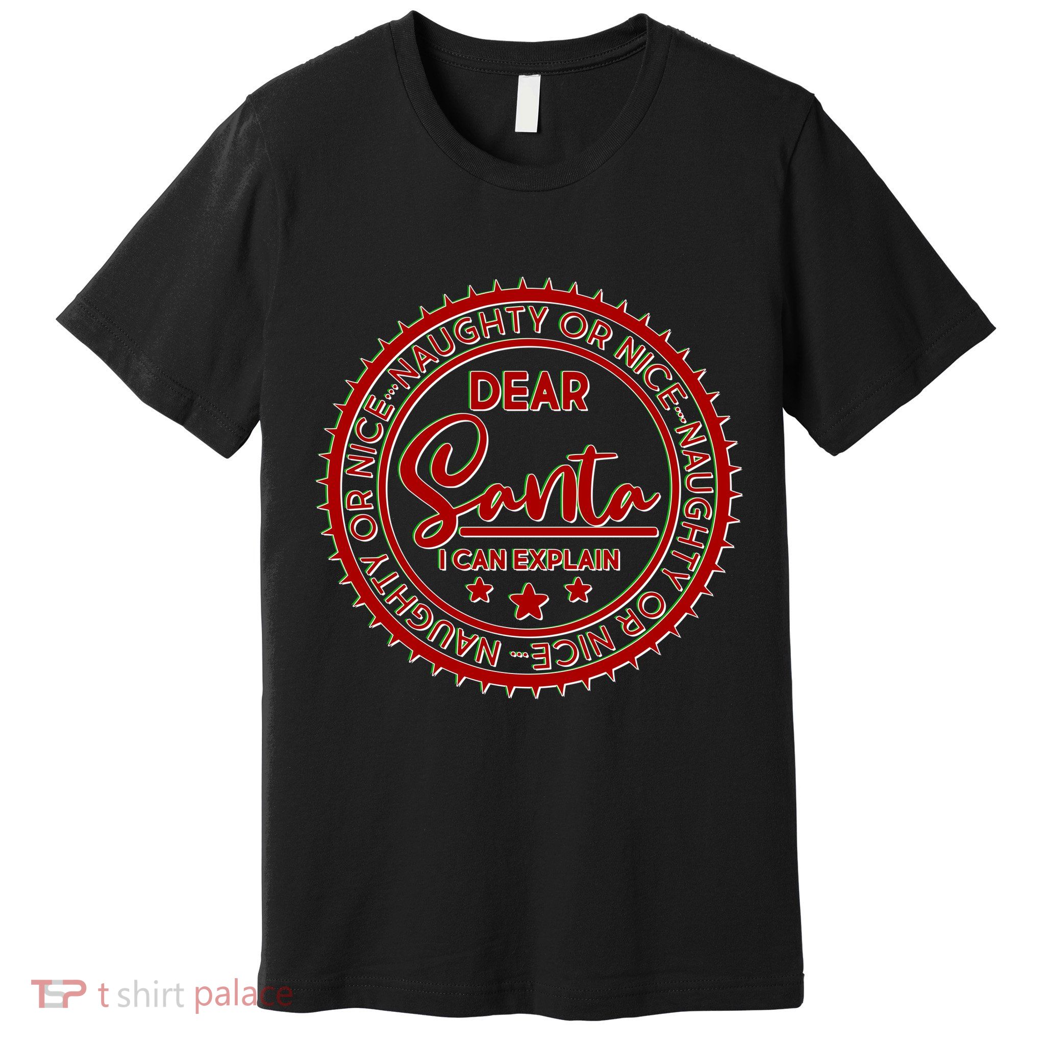 Dear Santa I Can Explain Christmas Emblem Premium T-Shirt