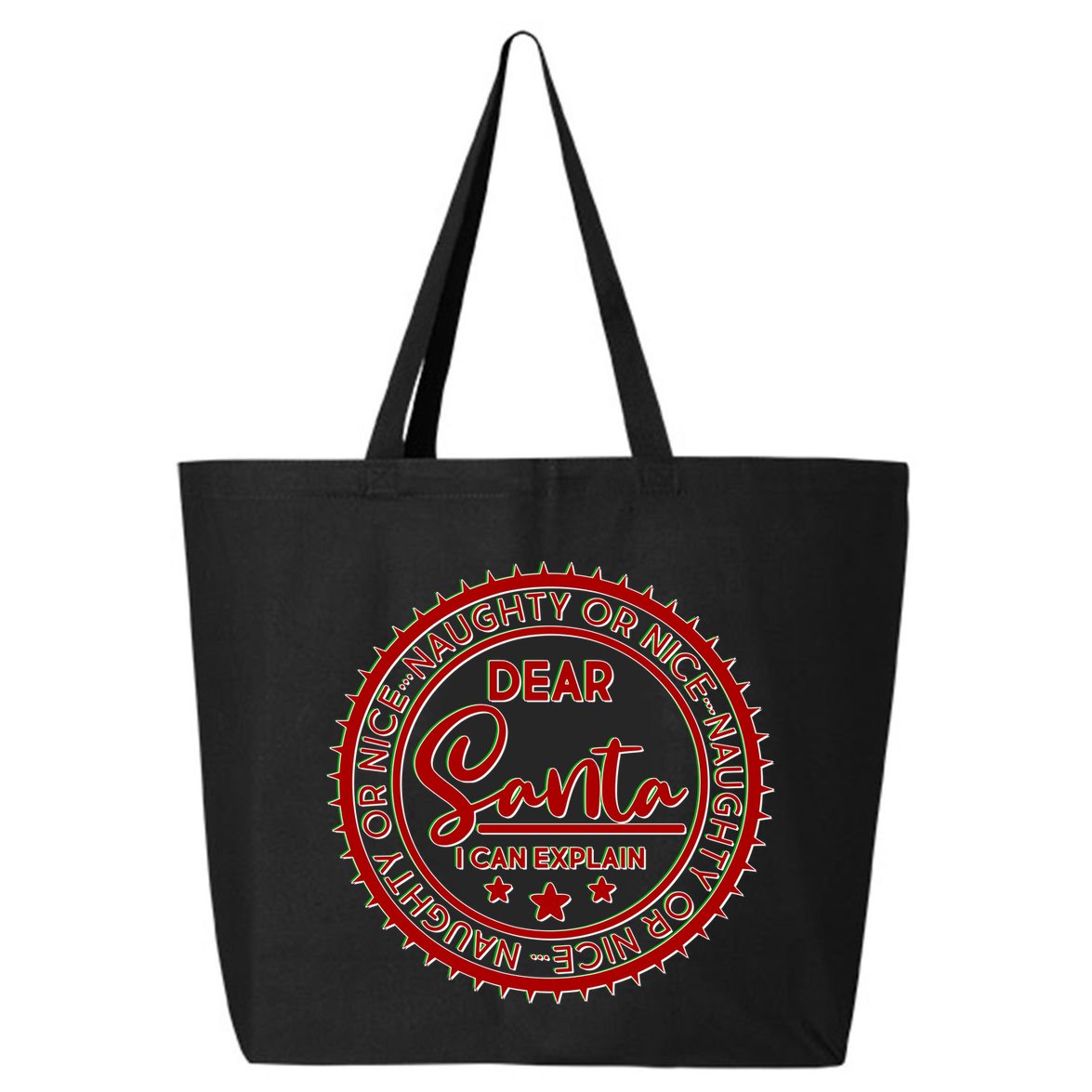 Dear Santa I Can Explain Christmas Emblem 25L Jumbo Tote