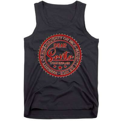 Dear Santa I Can Explain Christmas Emblem Tank Top