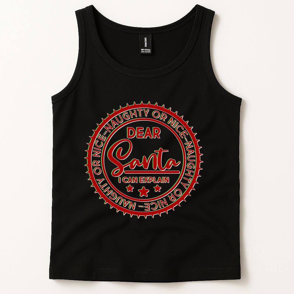 Dear Santa I Can Explain Christmas Emblem Tank Top