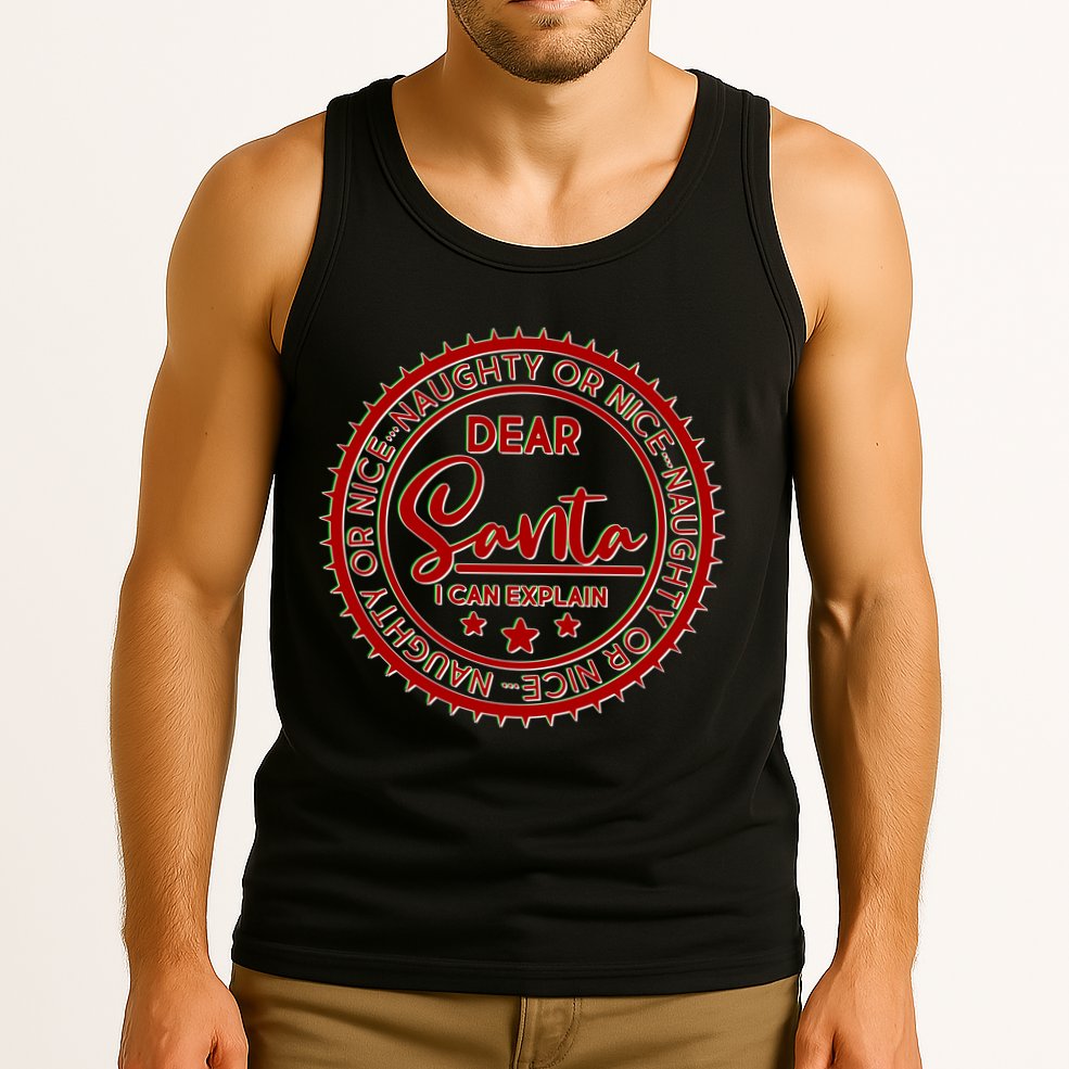 Dear Santa I Can Explain Christmas Emblem Tank Top
