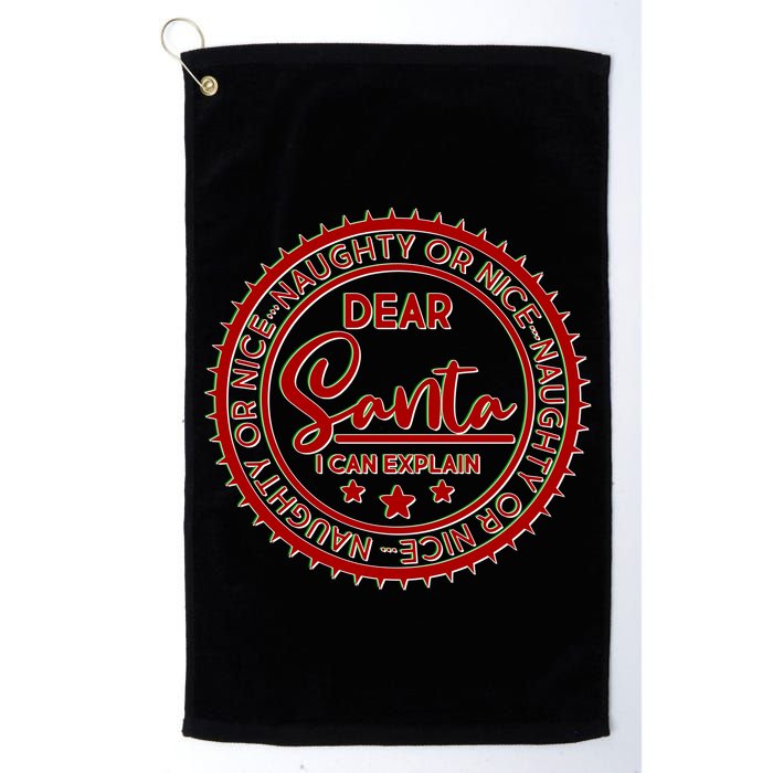 Dear Santa I Can Explain Christmas Emblem Golf Towel